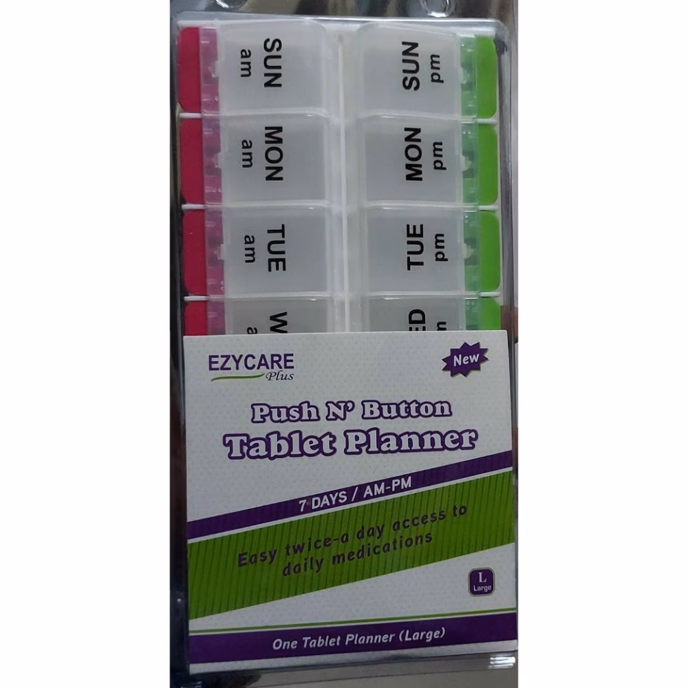 Ezycare 7 Days AM/PM Push N Button Tablet Planner (Large - 17376) 3