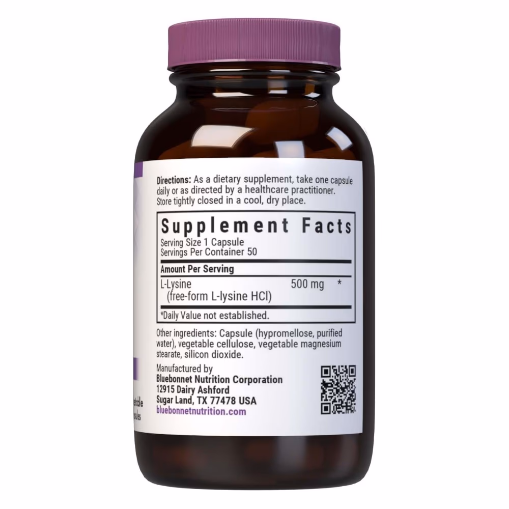 Bluebonnet L-Lysine 500 mg – 50 Capsules 2