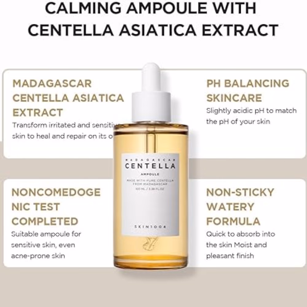 SKIN1004 Madagascar Centella Ampoule – 55ml Soothing ampoule with 100% Centella Asiatica extract to calm, hydrate, and repair sensitive skin. 3