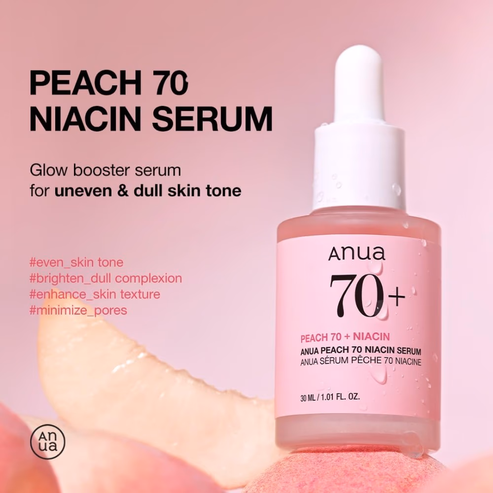 Anua Peach 70 Niacin Serum 30ml - Brightening Serum With 70% Peach And Niacinamide For Glow. 2