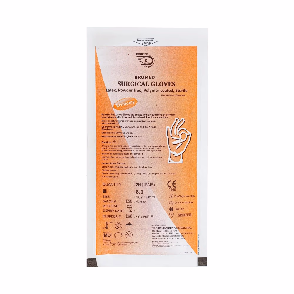 Bromed Sterile Surgical Glove Powder-Free - Size 8 2