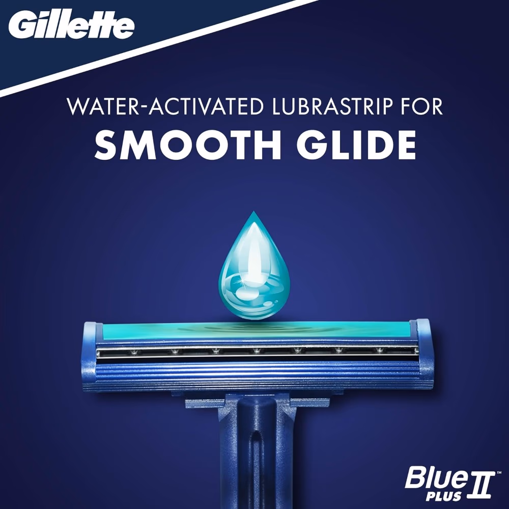 Gillette Blue II Plus Disposable Razors – 5 Pack 3