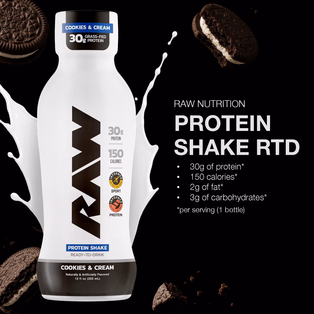 Raw Protein Milkshake Cookies and Cream 355ml 2