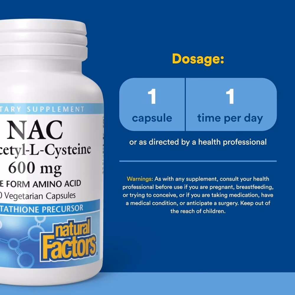 Natural Factors N-Acetyl-L-Cysteine 600mg 60 Capsules 3