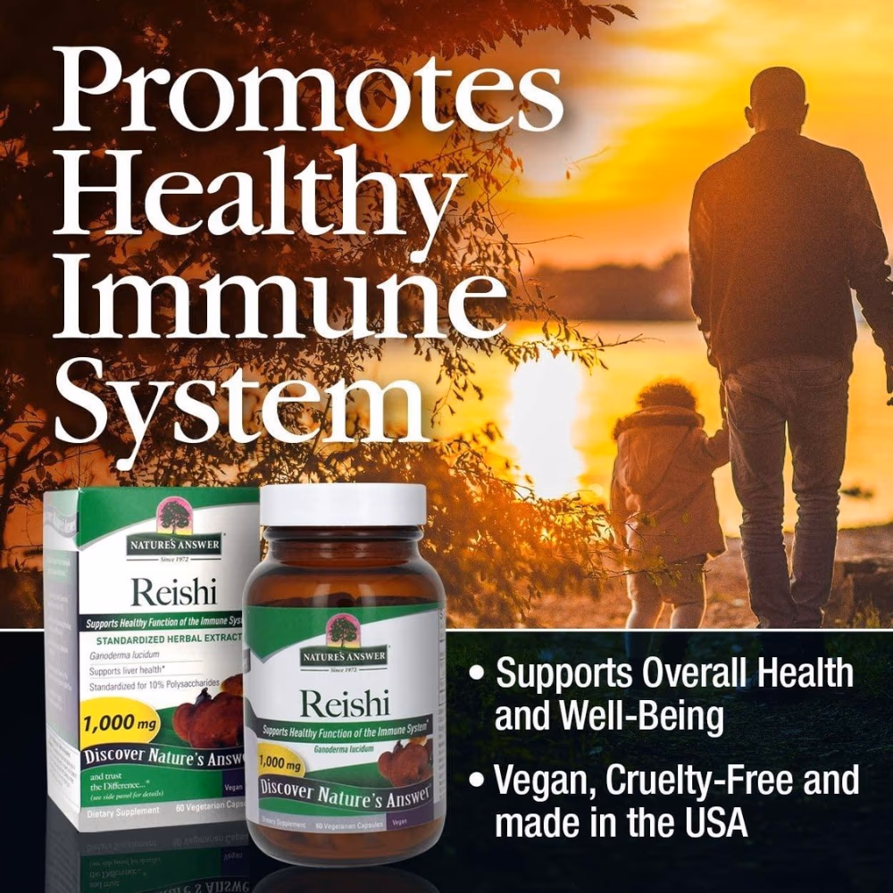 Natures Answer Reishi 1000mg-60 Capsules 2
