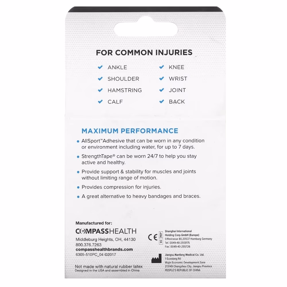 StrengthTape Kinesiology Black Pre-Cut Strips – 20 Pack 2