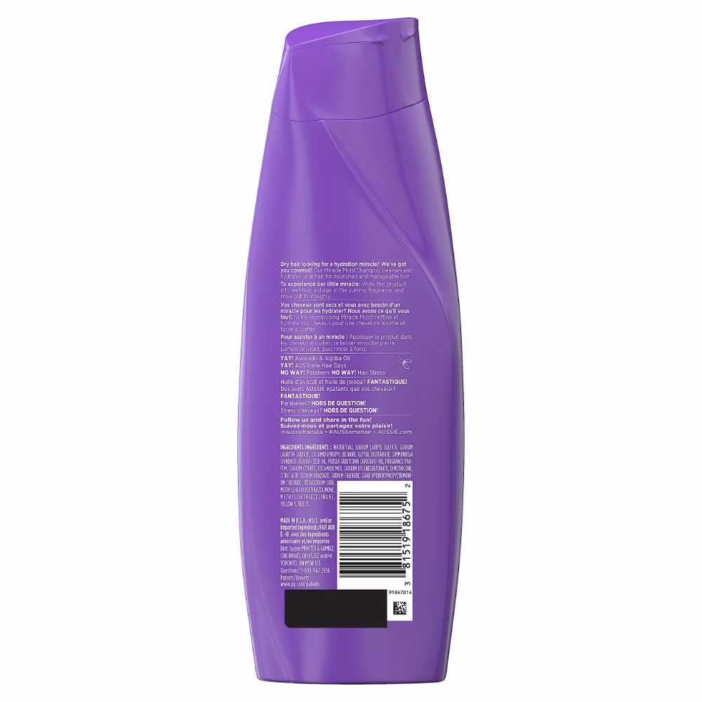 Aussie Miracle Moist Avocado and Jojoba Oil Shampoo 360mL 5
