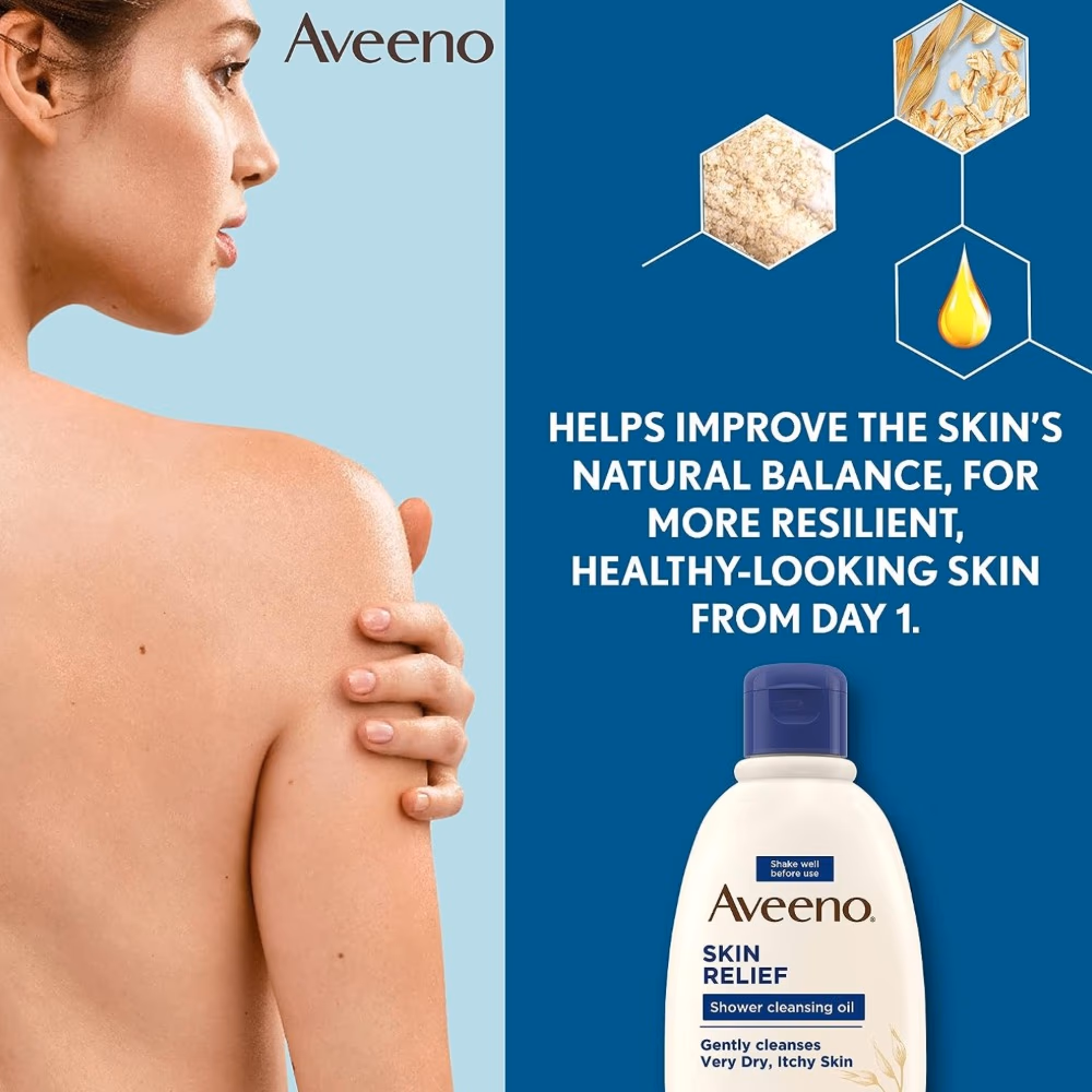 Aveeno Body Wash Shower Oil Skin Relief 300 mL 3