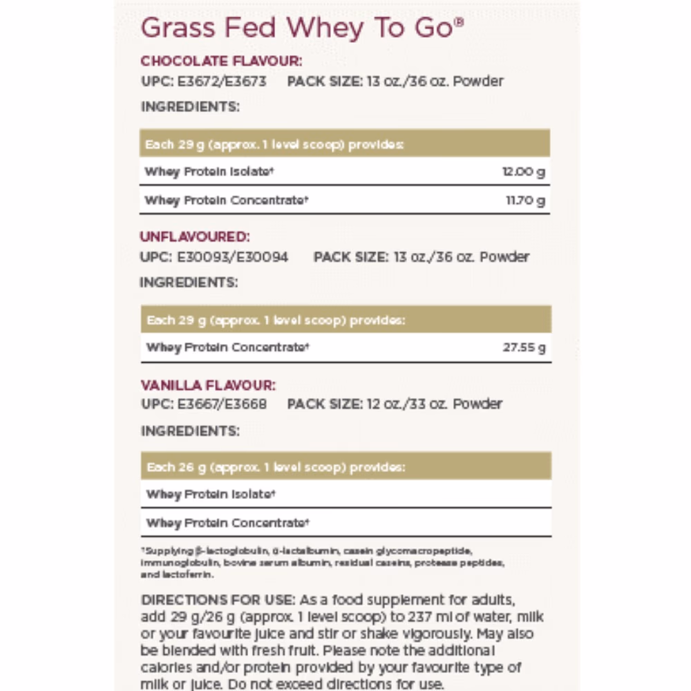 Solgar Grass Fed Whey To Go Protein Vanilla 377gm 2