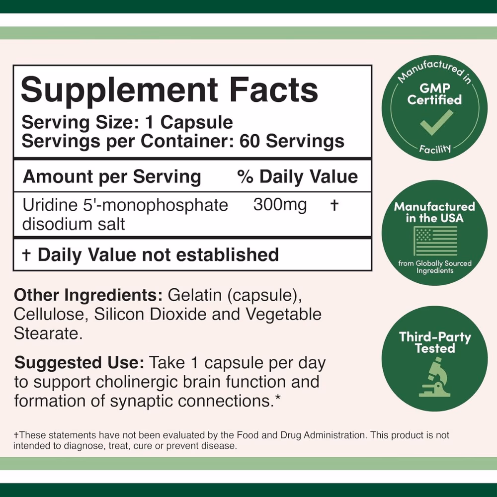 Double Wood Uridine 300 mg-60 Capsules  2