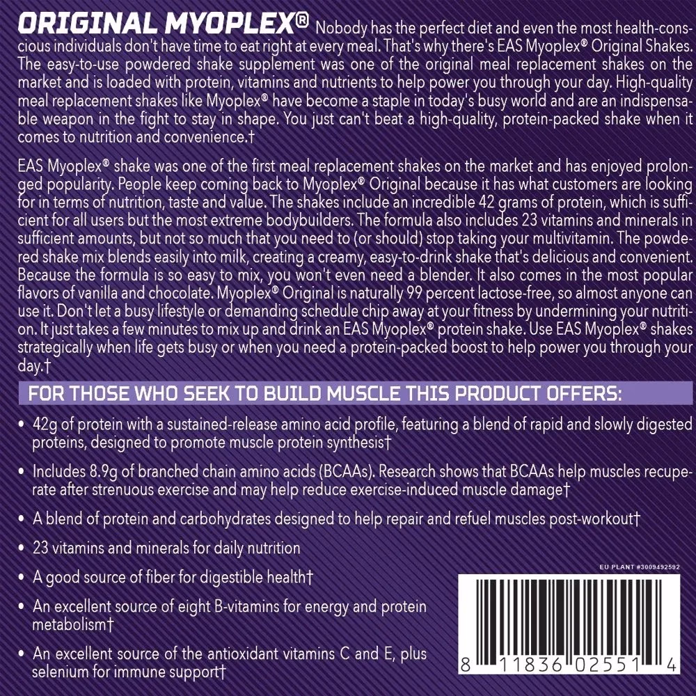 EAS Myoplex Original Vanilla Ice Cream 20 Packets 4
