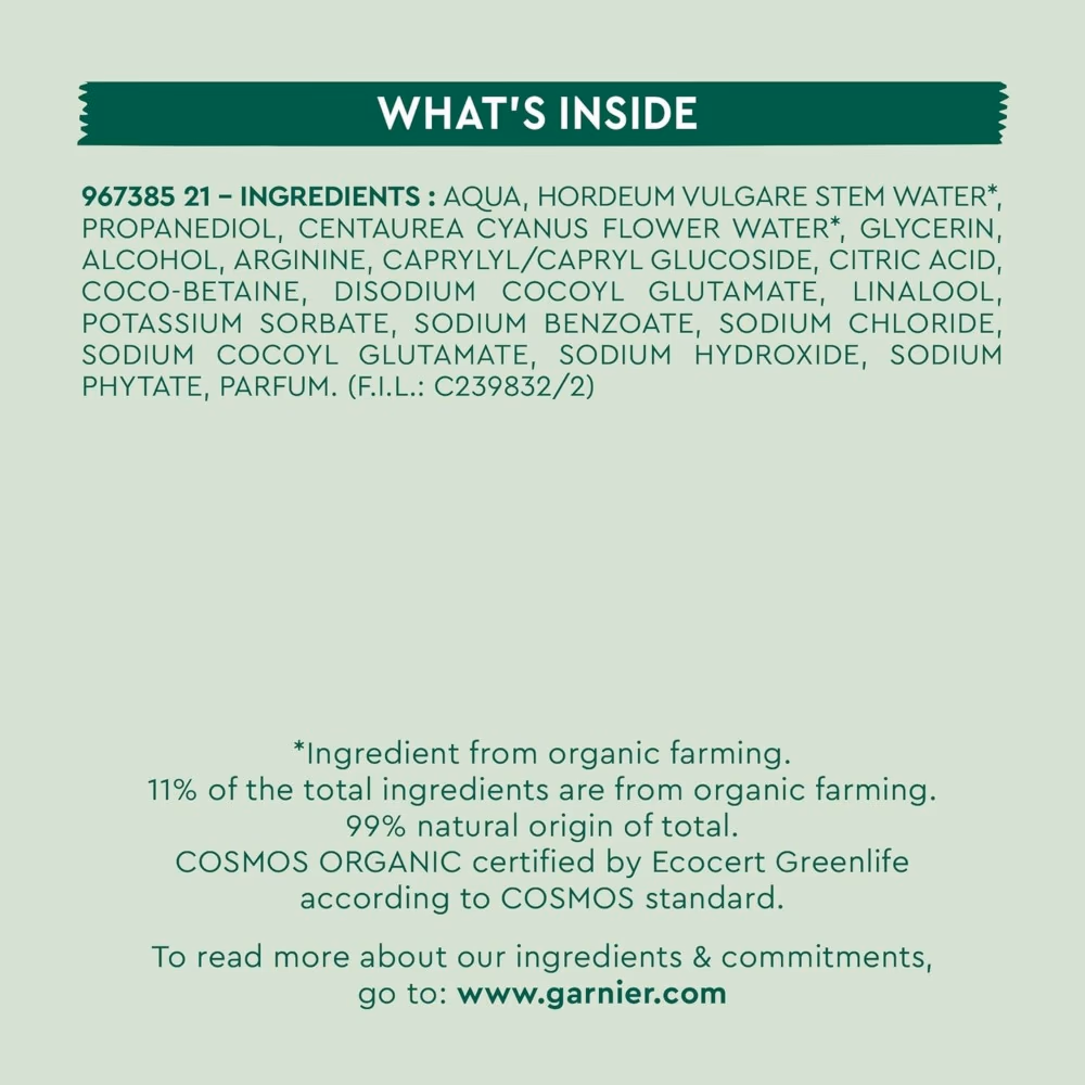 Garnier Organic Cornflower Micellar Water 400 ml 4