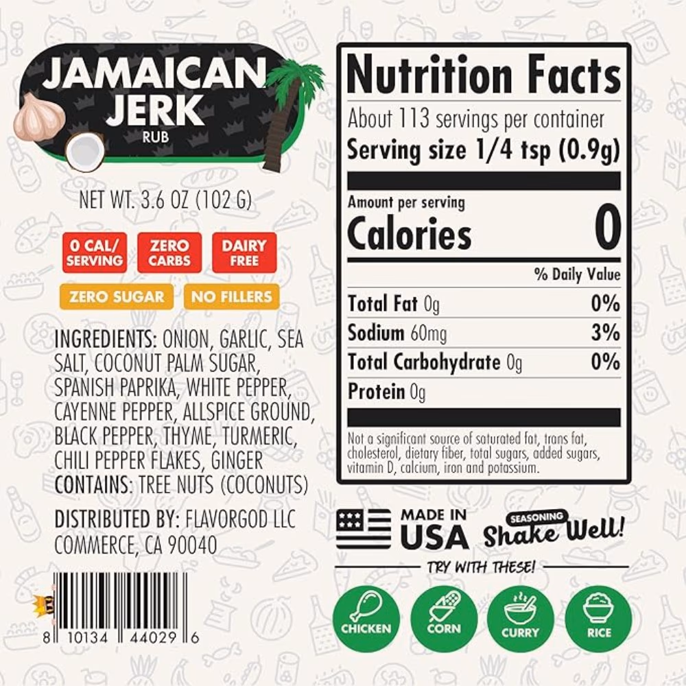 FlavorGod Spice Jamaican Jerk 102g 2