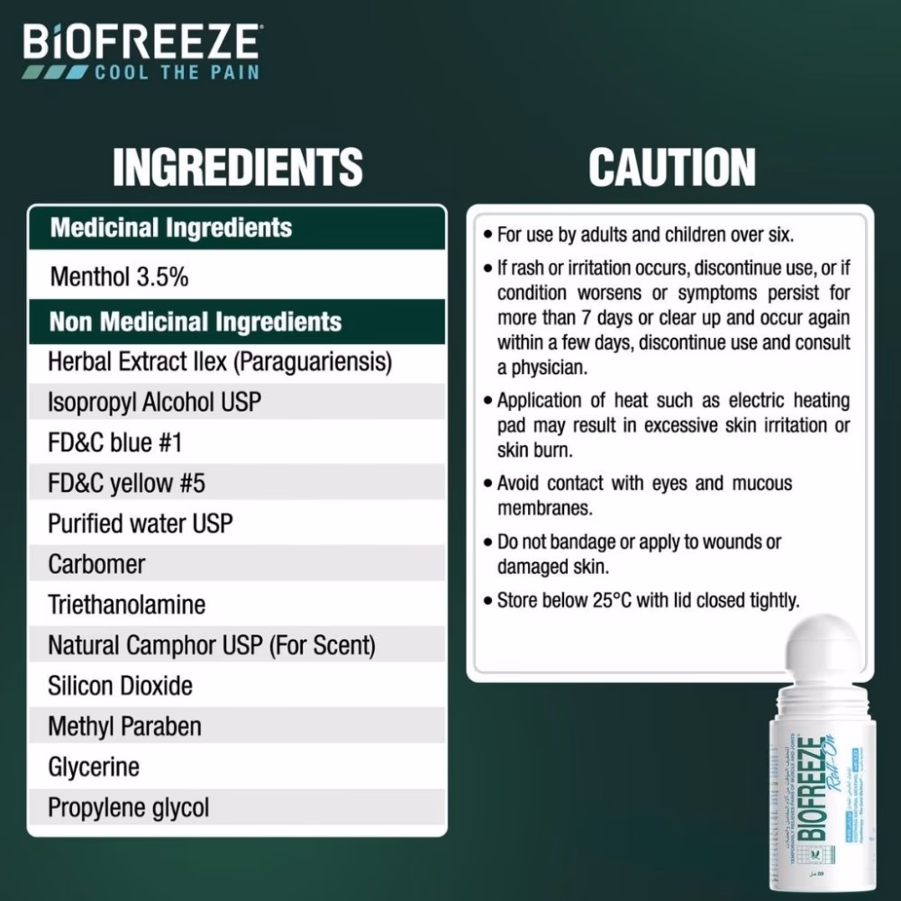Biofreeze Pain Relieving Roll-On (89ml) 4