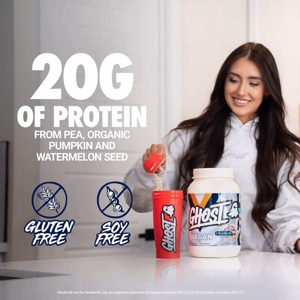 Ghost Vegan Protein Powder Cinnabon 2lb 908g 3