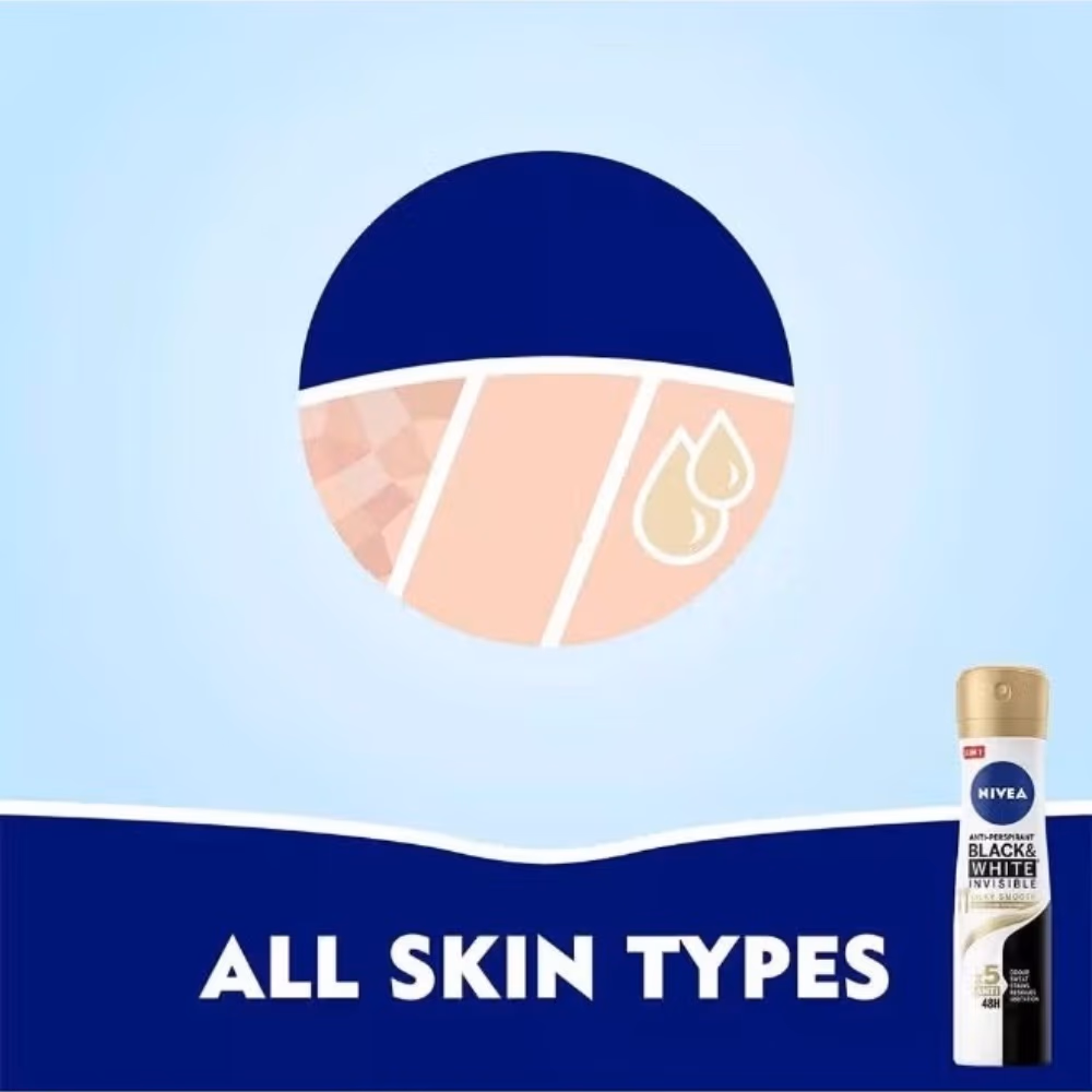 Nivea Black White Invisible Silky Smooth Spray 150ml 3