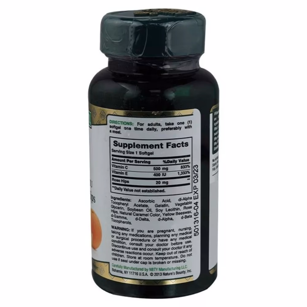 Nature's Bounty C & E with Rose Hips 50 Capsules 3