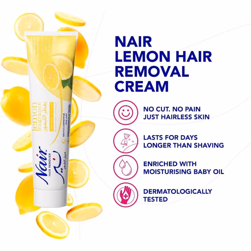 Nair Hair Removal Cream with Baby Oil Lemon, 110gm 2
