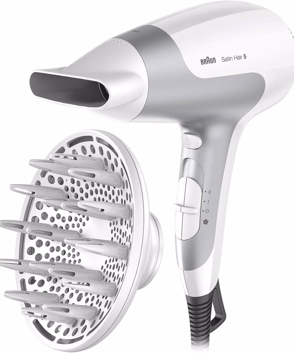 Braun Satin Hair 5 Power Perfection HD585 Hair Dryer, 2500 Watts, White/Grey 2