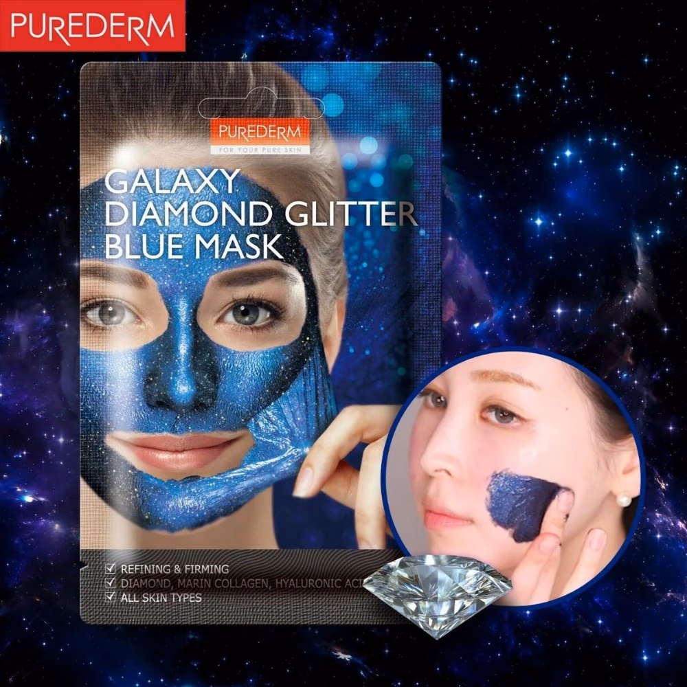 Purederm Galaxy Diamond Glitter Blue Mask 10g 3
