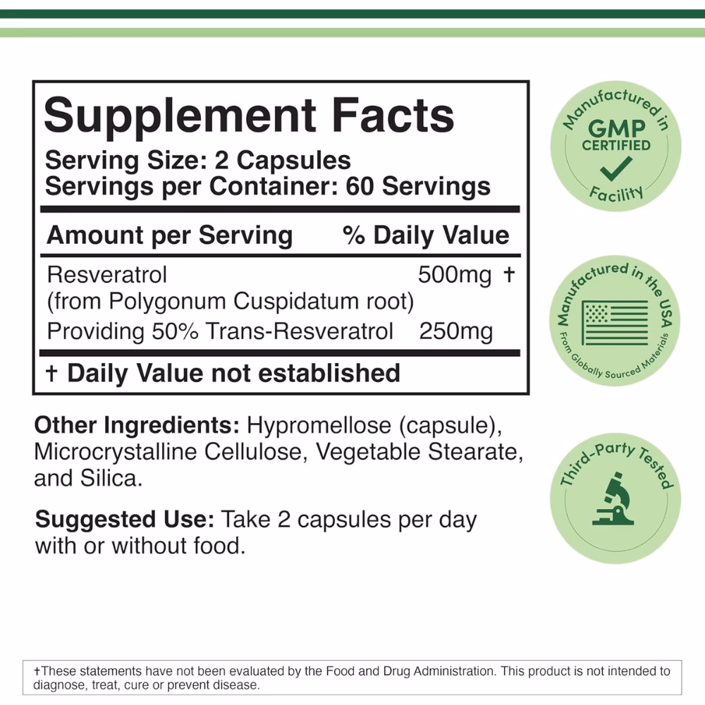 Double Wood Resveratrol Capsules 120s 4