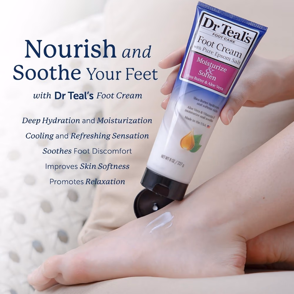 Dr Teal's Shea Butter & Aloe Vera Foot Cream 227g 5