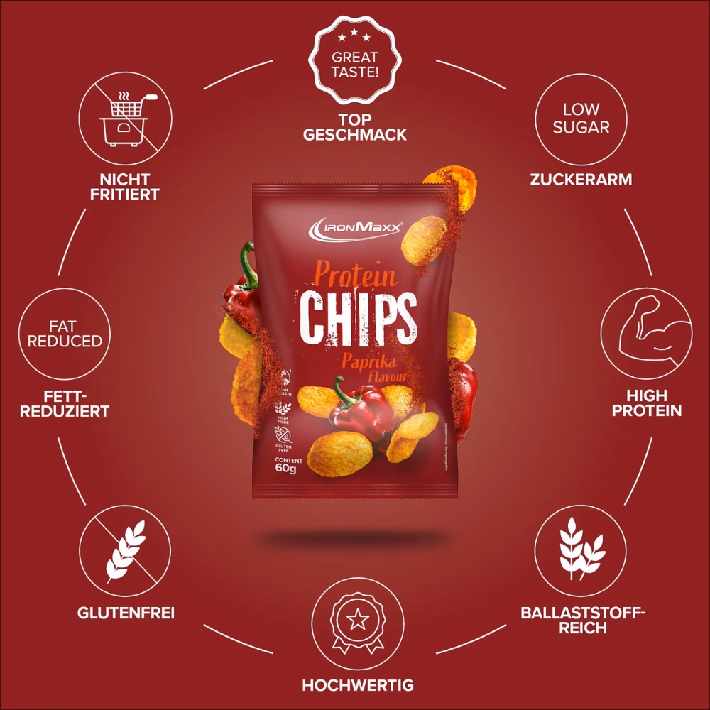 IronMaxx Protein Chips Paprika 60g 2