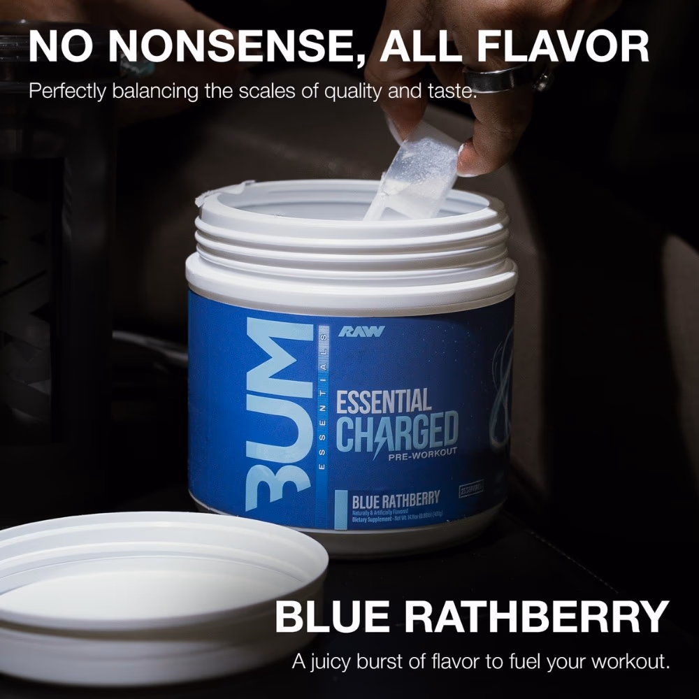 Raw Bum Essential Performance Pre-Workout - Blue Rathberry Flavor 2