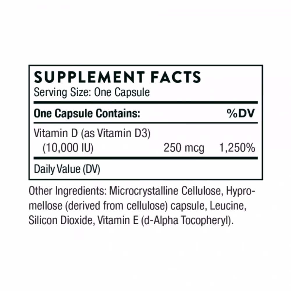 Thorne Vitamin D-10,000 60 Capsules 2