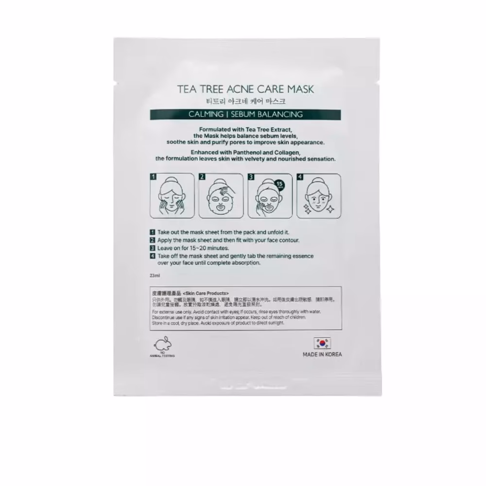 Soo Beaute Tea Tree Acne Care Mask 5s 2