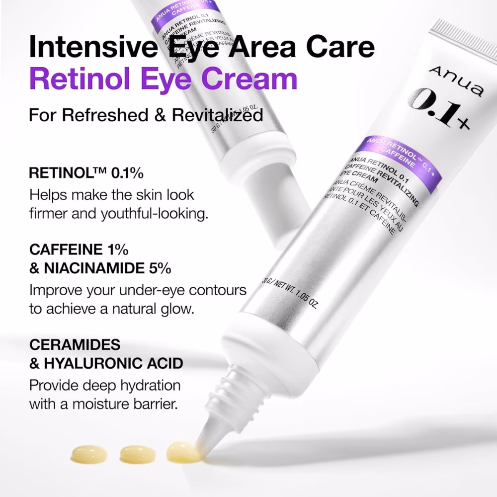 Anua 0.1% Retinol Caffeine Revitalizing Eye Cream 30g 3