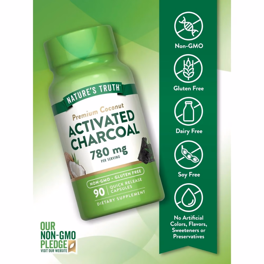 NATURES TRUTH Activated Charcoal 780Mg Capsules 90S 4