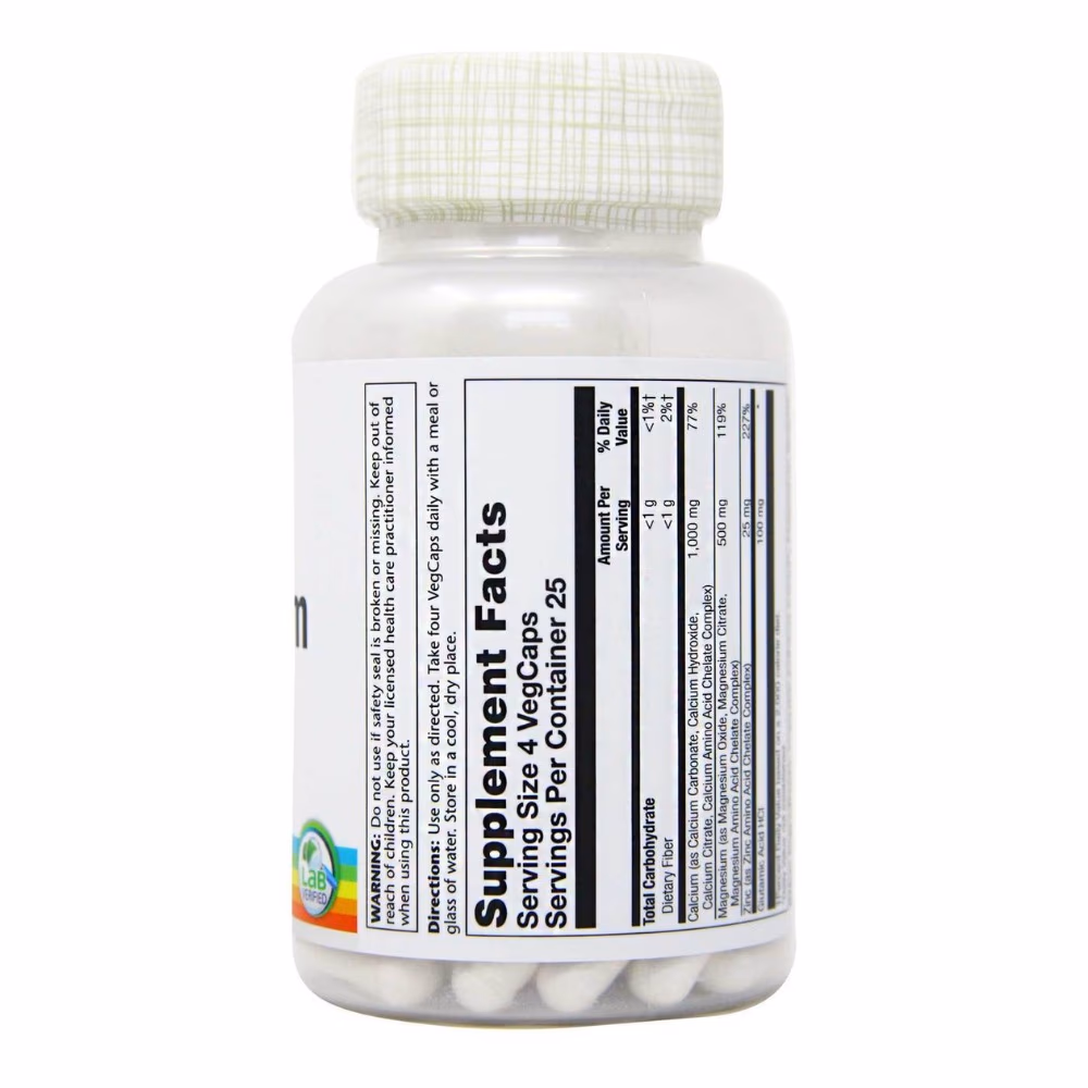 Solaray Calcium Magnesium Zinc-100 Capsules 2