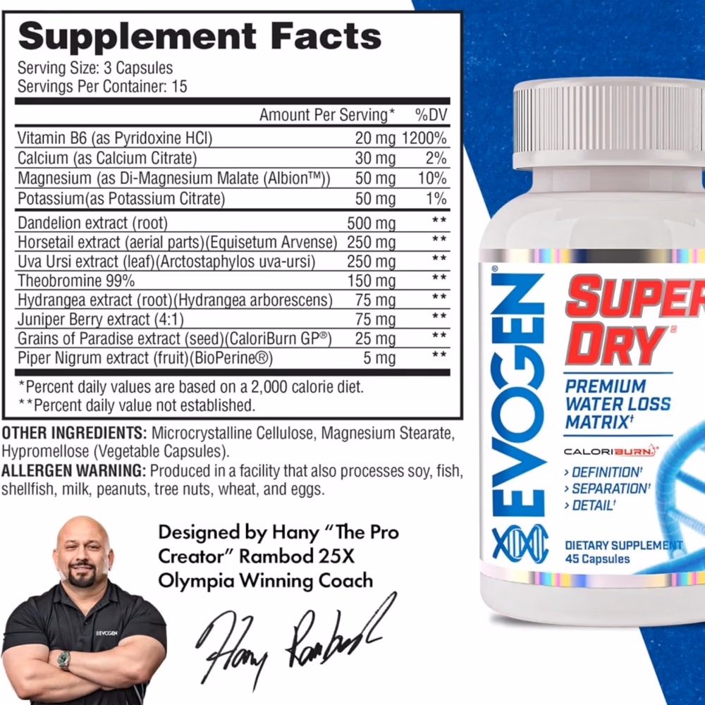 Evogen Super Dry – Premium Water Loss Matrix (45 Capsules) 3