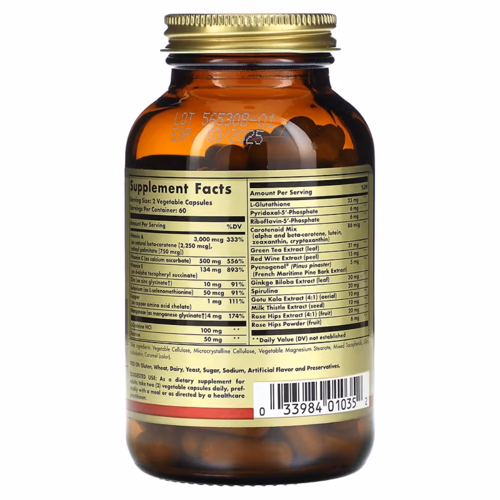 Solgar Advanced Antioxidant Formula Vegetable Capsules 120S 2
