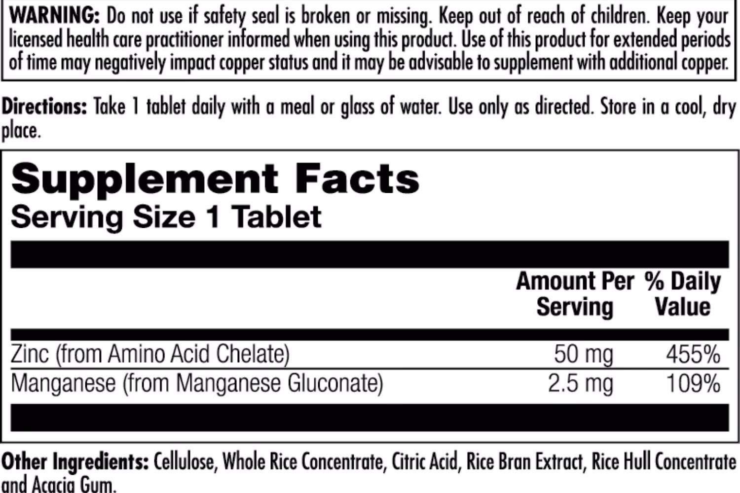 KAL Zinc 50mg Chelated 90 Tablets 2