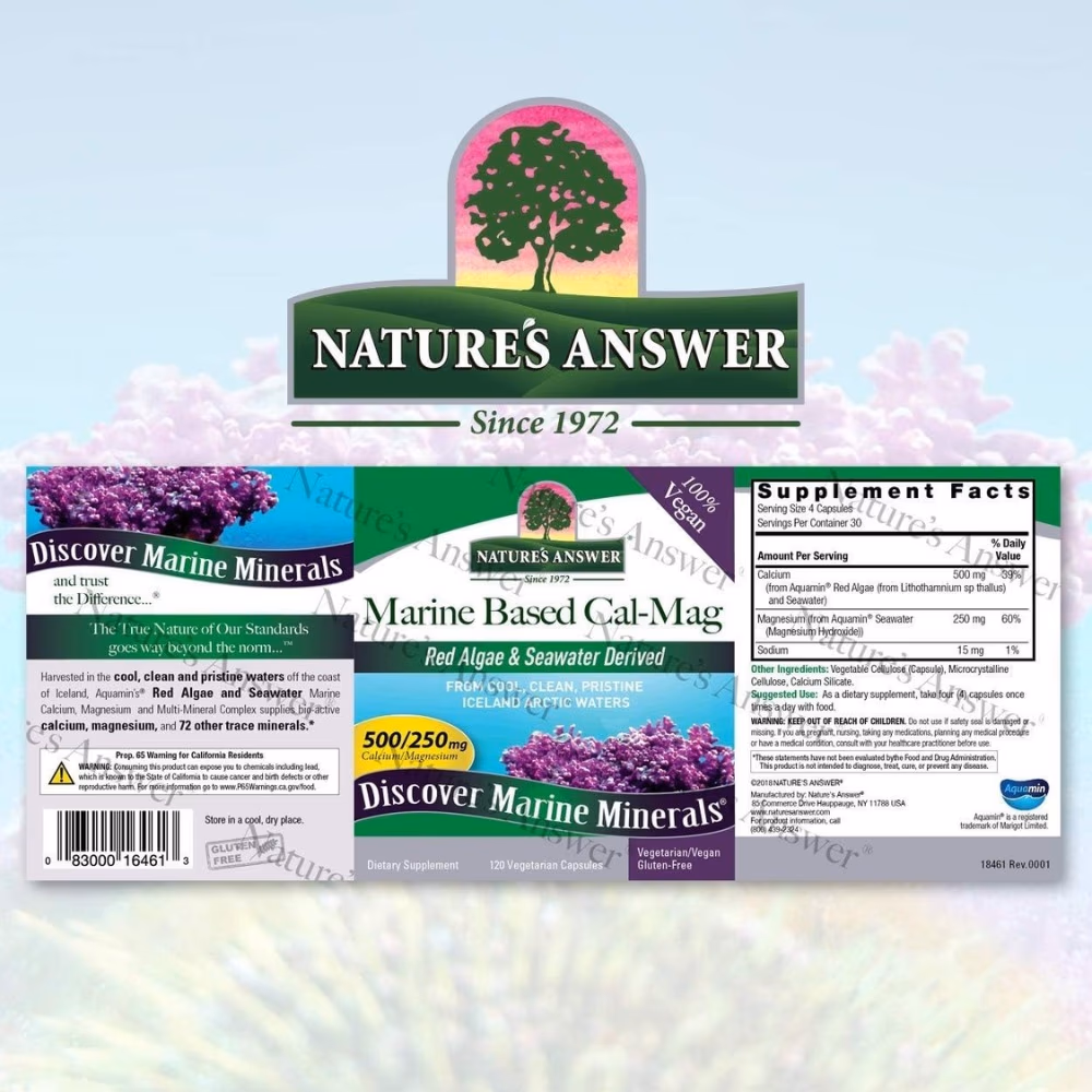 Natures Answer Marine Based Calcium-Magnesium 500/200mg-120 Capsules 3