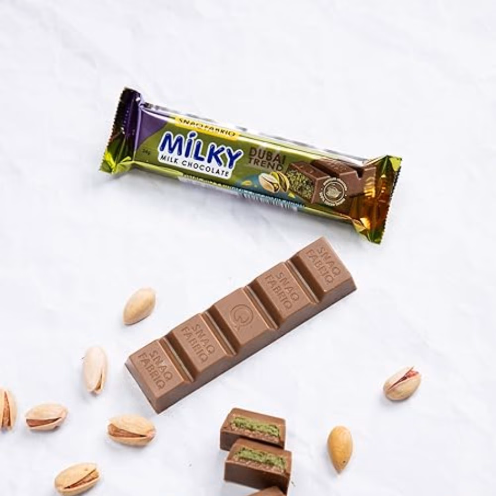 SNAQ Milky Chocolate Pistachio & Kunafa Bar 55g 2