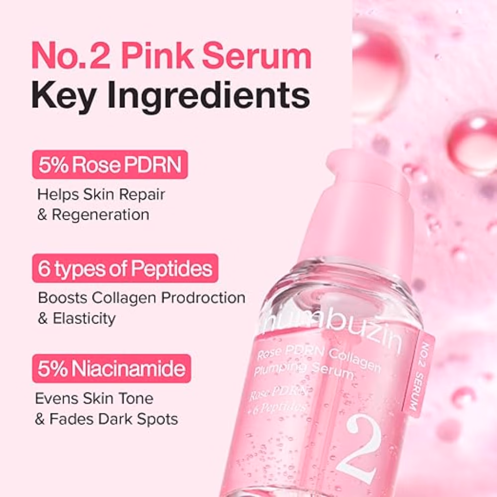Numbuzin No.2 Rose PDRN Collagen Plumping Serum 30ml 4