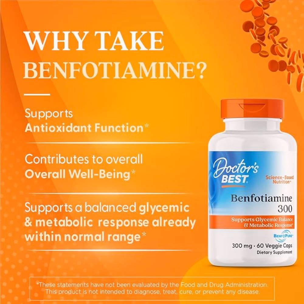 Doctor's Best Benfotiamine 300mg 60 Capsules 3