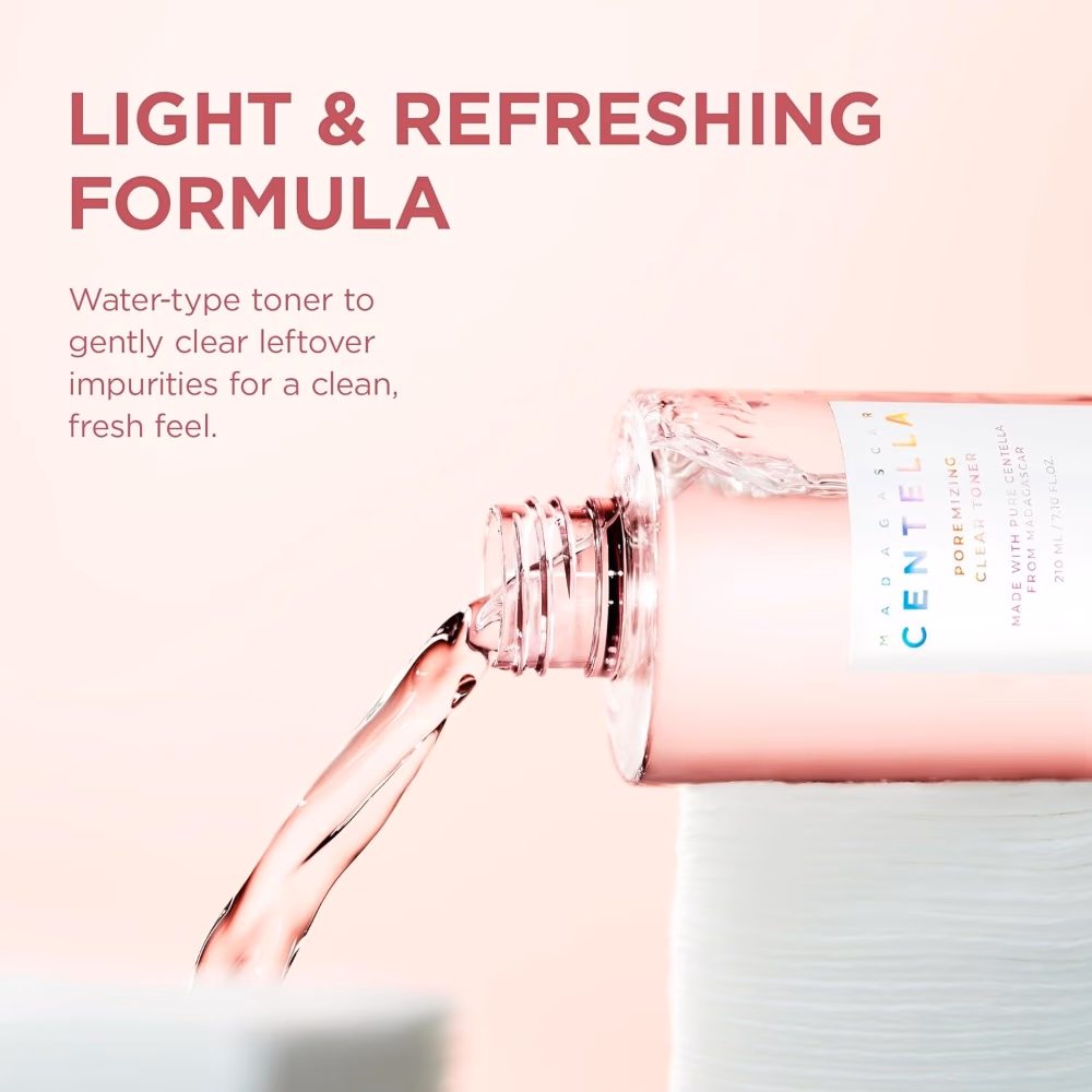 SKIN1004 Madagascar Centella Poremizing Clear Toner – 210ml Refreshing toner with Centella to minimize pores, control oil, and calm skin. 3