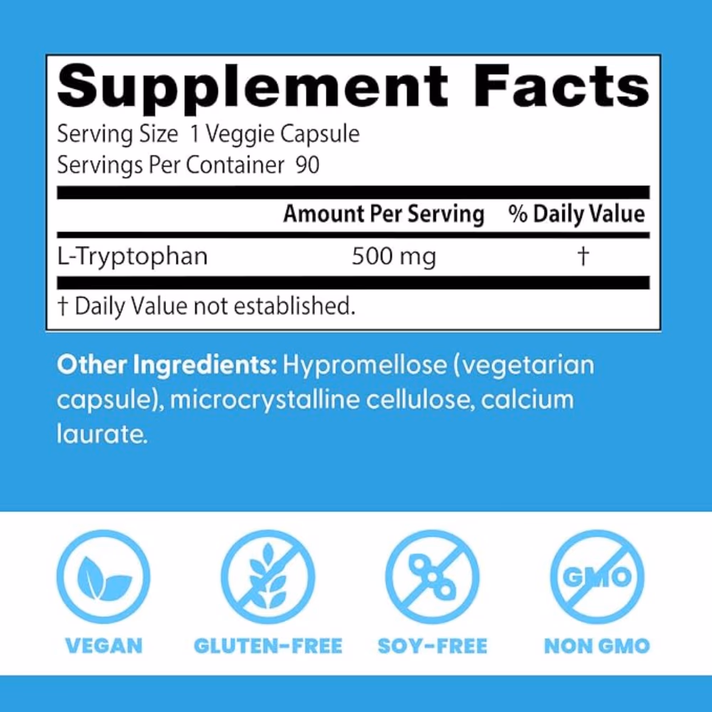 Doctor's Best L-Tryptophan 500mg, 90 Capsules 4
