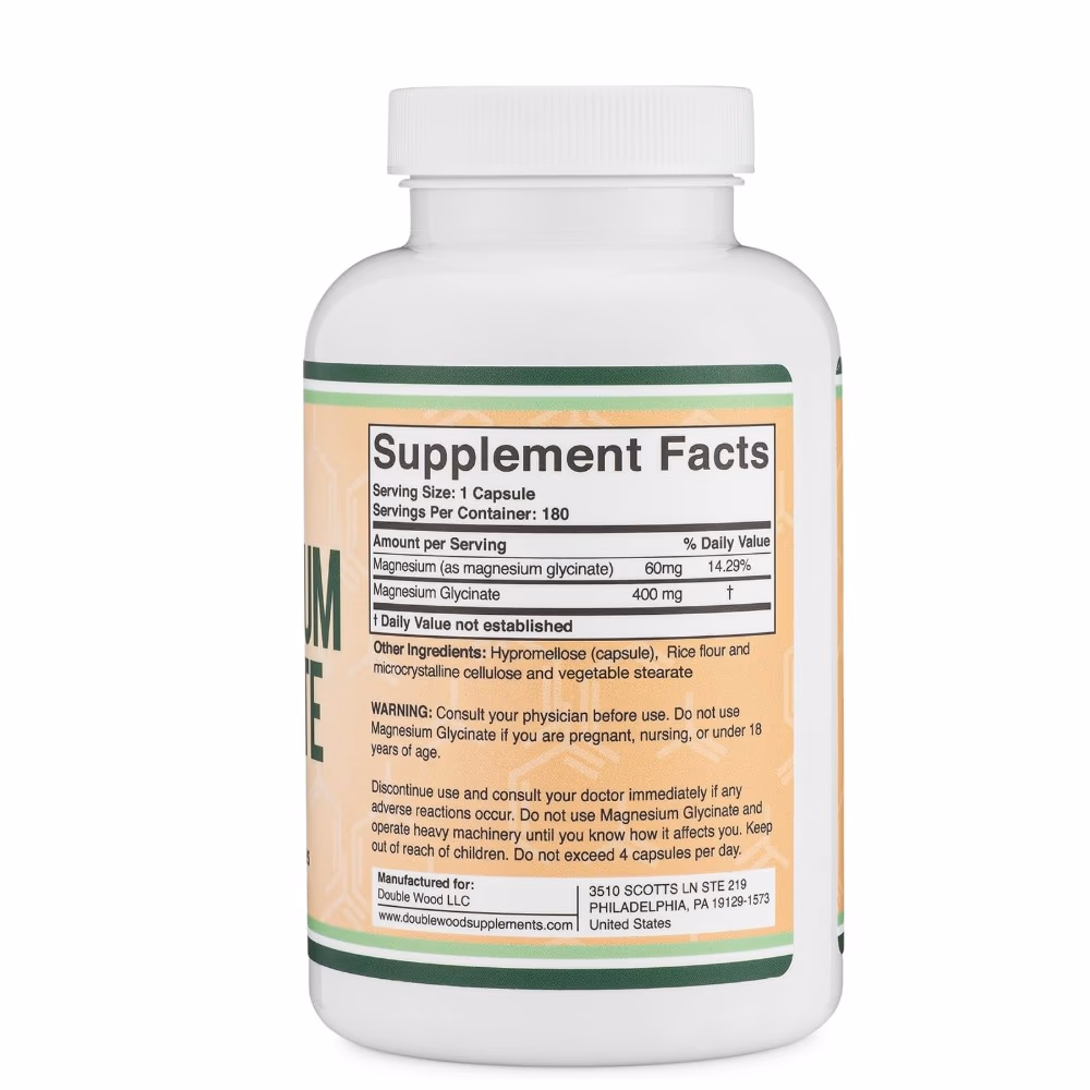 Double Wood Magnesium Glycinate 400mg Capsule 180s 2