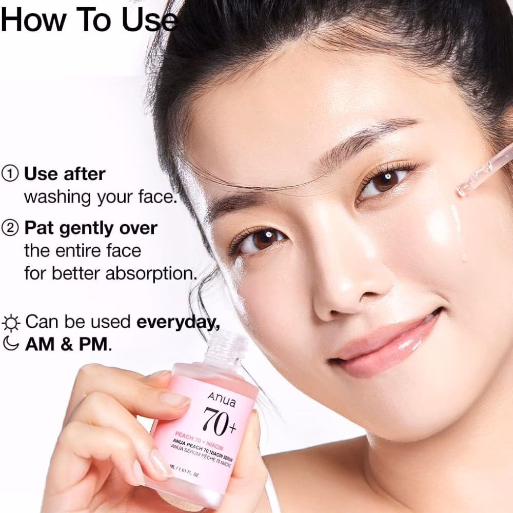 Anua Peach 70 Niacin Serum 30ml - Brightening Serum With 70% Peach And Niacinamide For Glow. 5