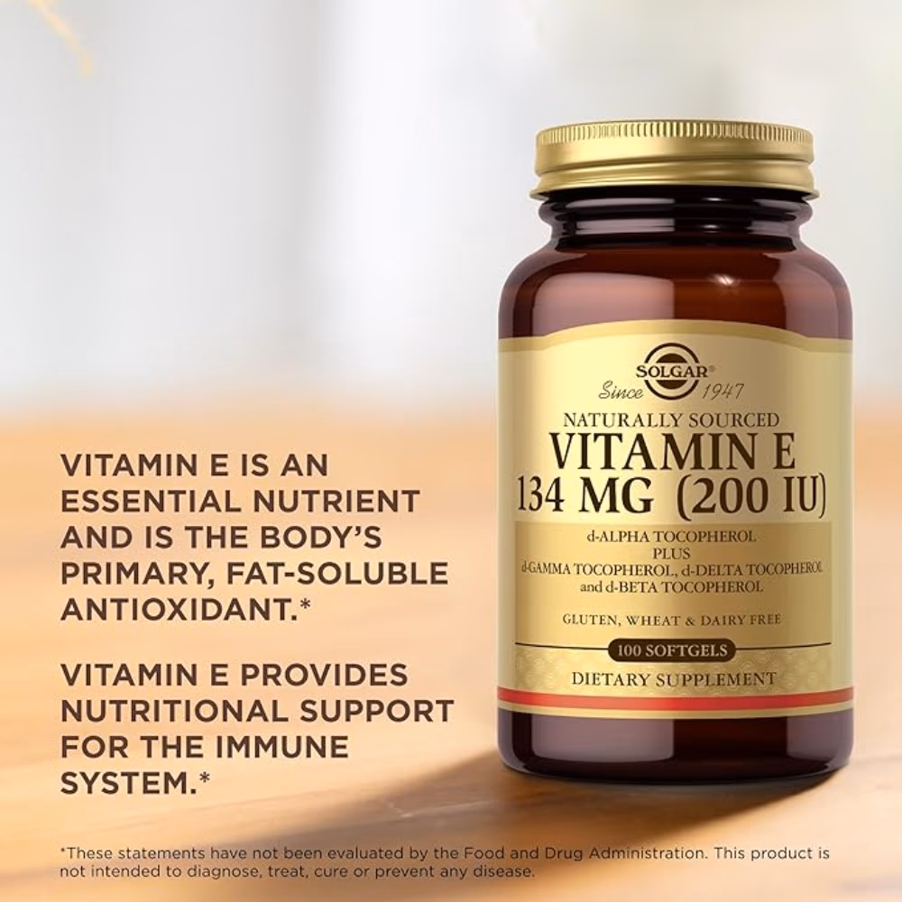 Solgar Vitamin E 200IU D Alpha Plus- 100 Softgels 2