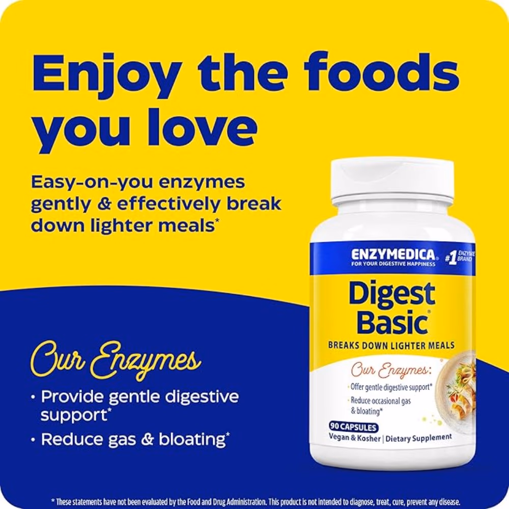 Enzymedica Digest Basic 90 Capsules – Digestive Enzyme Support Supplement 4