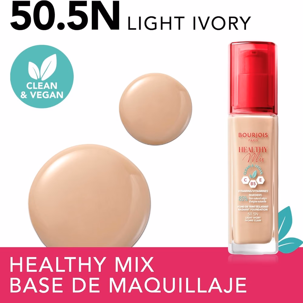 Bourjois Healthy Mix Foundation 50.5N Light Ivory 30ml  5