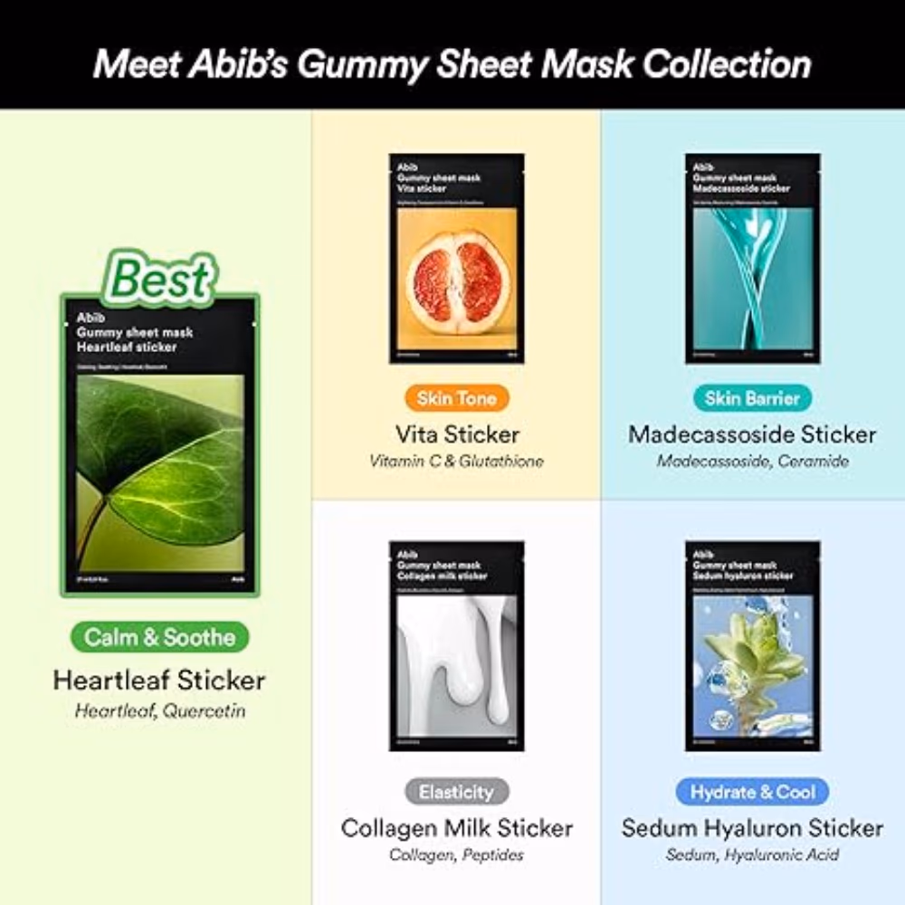 Abib Gummy Sheet Heartleaf Sheet Mask 1 s 2