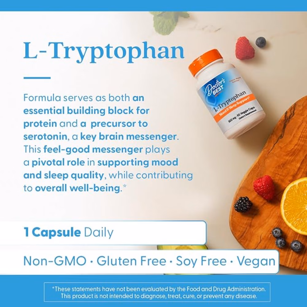 Doctor's Best L-Tryptophan 500mg, 90 Capsules 5