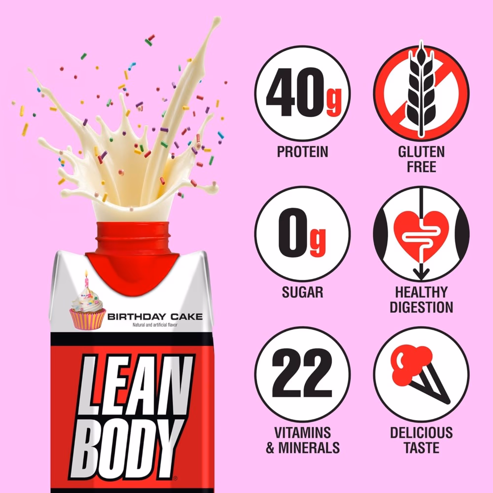Labrada Lean Body Protein Shake Birthday Cake 500ml – High-Protein Muscle Support 4